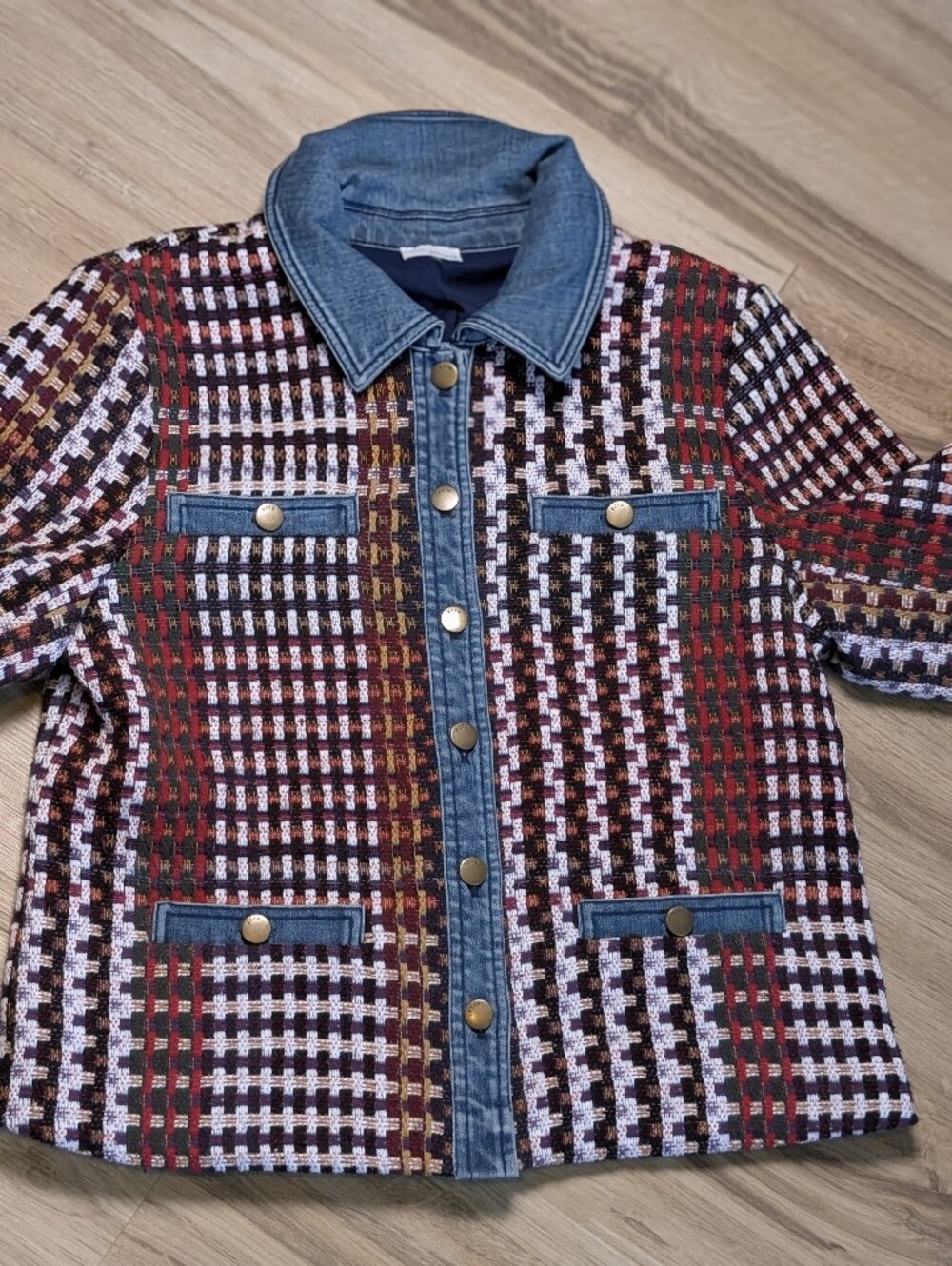 Ecru Denim Jacket in Tweed